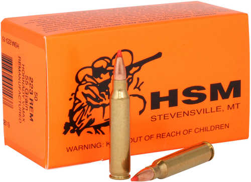HSM Varmint Rifle Ammunition 223 Rem. V-Max 55 gr. 50 rd. Model: HSM-223-15