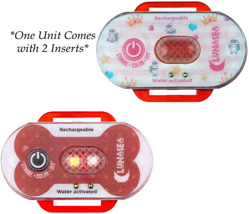 Lunasea Child/Pet Safety Water Activated Strobe Light - Red Case, Blue Attention Light