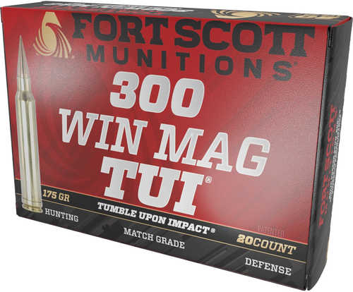 Fort Scott Munition Rifle Ammo 300 Win Mag 175 gr. TUI 20 rd.  Model: 300WM-175-SCV