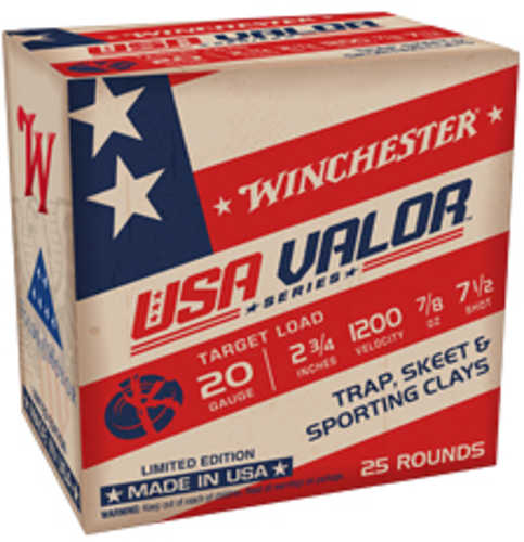 Winchester Ammunition USA VALOR 20 Gauge 2.75" #7.5 Shot 25 Round Box USAV207