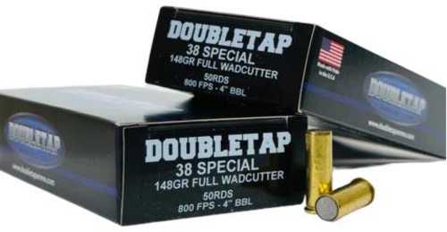 Double Tap Handgun Full Wadcutter Match Ammunition .38 Special 148Gr Wc 800 Fps 50/ct