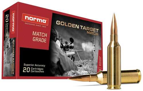 Norma Golden Target Match Rifle Ammunition 6.5 Prc 143 Grain Boat Tail Hollow Point 2831 Fps 20 Rounds