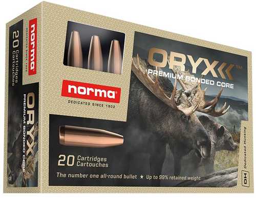 Norma ORYX Rifle Ammunition 270 Winchester 150 Grain Jacketed Soft Point 2854 Fps 20 Rounds