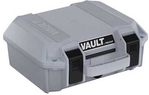 Pelican V100C Vault Small Pistol Case or Vault Equipment Case with Foam, Ghost Gray