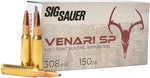 Sig Sauer Venari 308 Win 300 Win Mag 150 Gr 2900 Fps Soft Point (SP) 20 Bx/10 Cs