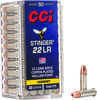 CCI Stinger 22 LR 32 gr Copper Plated Hollow Point Ammo 50 Round Box