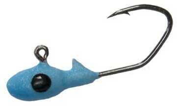 Gene Larew Lures Crappie Pro 1/32 oz Overbite Sickle Mo'glo Jigheads Blue 10pk 132OBS17