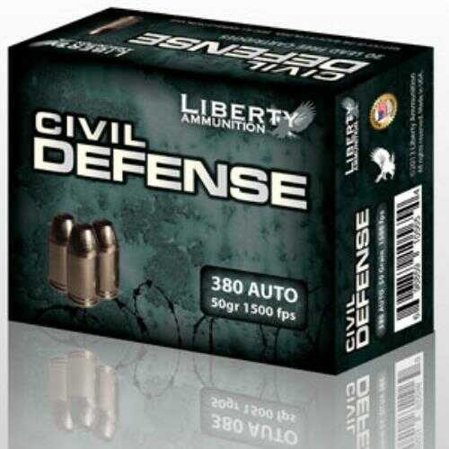 380 ACP 50 Grain Hollow Point 20 Rounds Liberty Ammunition