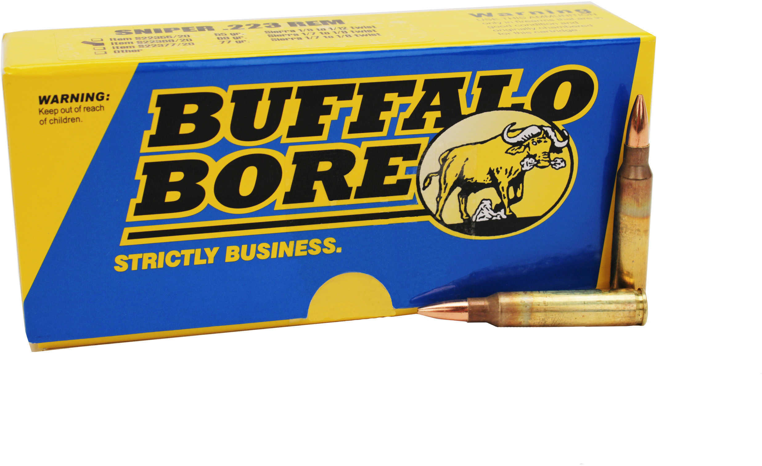 223 Remington 69 Grain Hollow Point 20 Rounds Buffalo Bore Ammunition