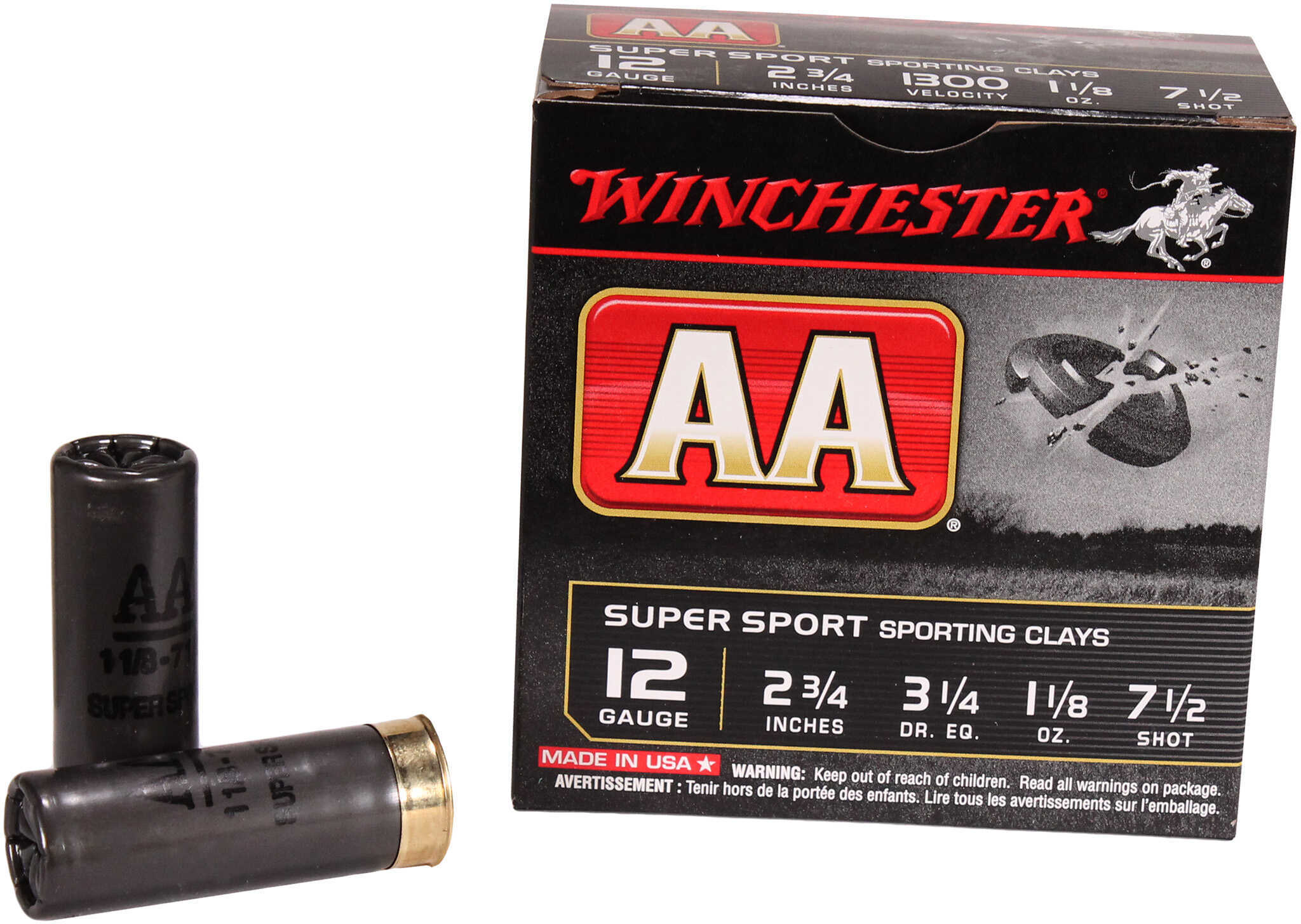 12 Gauge 2-3/4" Lead 7-1/2  1-1/8 oz 25 Rounds Winchester Shotgun Ammunition