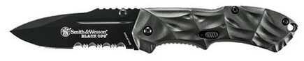 Smith & Wesson Black Ops Assisted 2.5 in Combo Gray Aluminum Handle