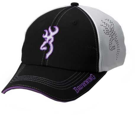 Browning Cap Chelsie Blk/Whit/PURP Logo