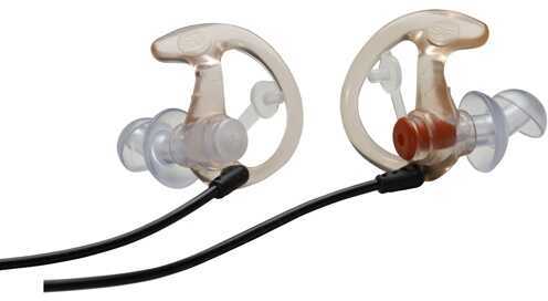 EP3 Sonic Defenders 25 Pairs - Large Clear 24Db NRR With Attached Stopper Plugs inserted 2-Flange Earplug Lowers