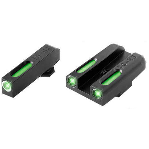 Truglo TG13RS2A TFX Night Sights Ruger LC9/LC9s/LC380 Tritium/Fiber Optic Green w/White Outline Front Rear Black