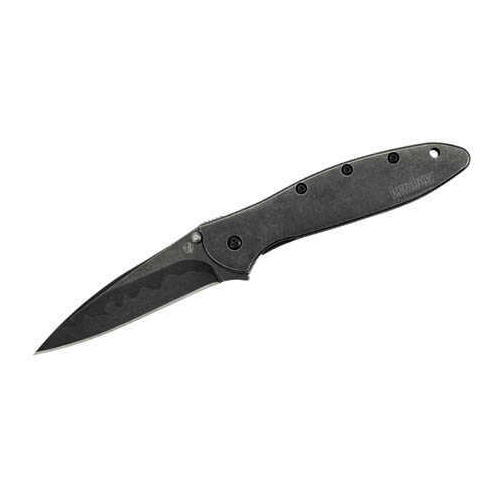 Kershaw Leek Assisted 3 in Blackwash Composite Plain SS Hndl