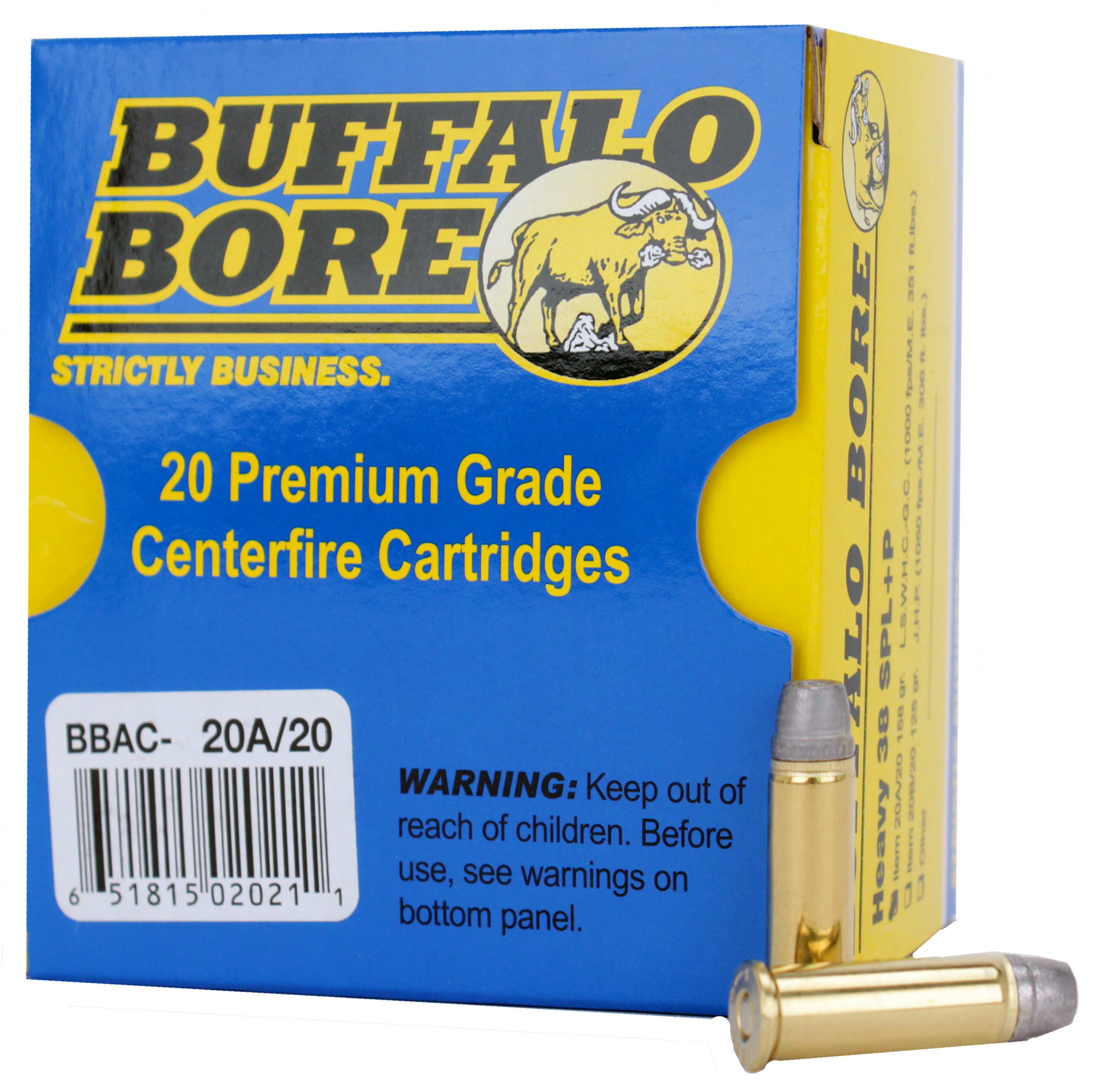 Buffalo Bore Ammunition 38 Special +P 38 Special 158 Grain Soft Cast ...