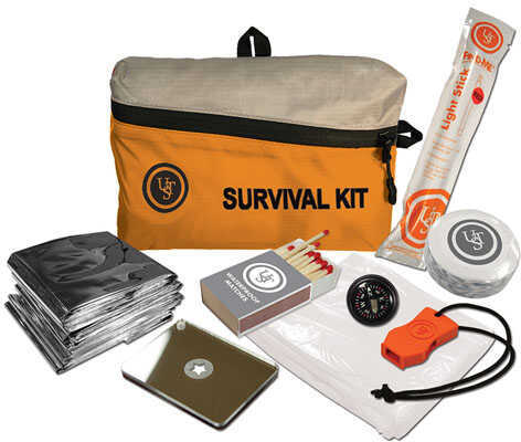 UST - Ultimate Survival Technologies Featherlite Kit 1.0 Includes Compass Emergency Blanket Poncho Whistle