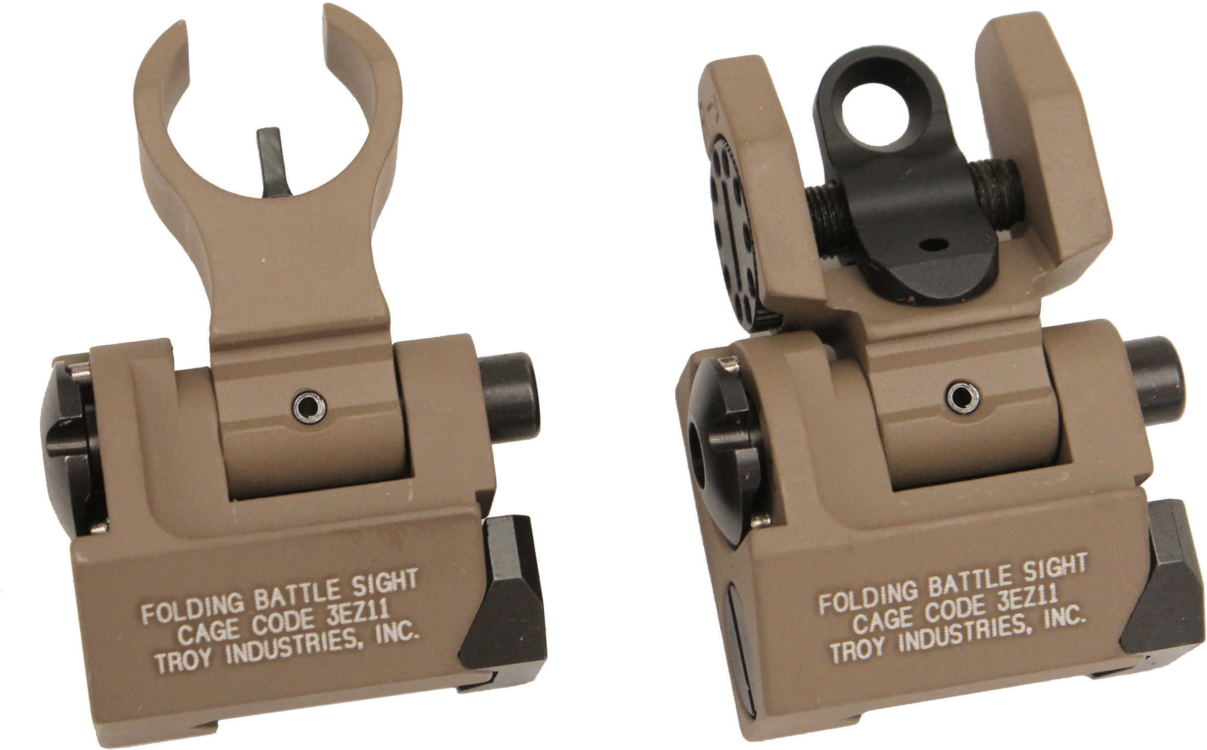 Troy Industries Micro HK Front & Rear Folding Sights FDE