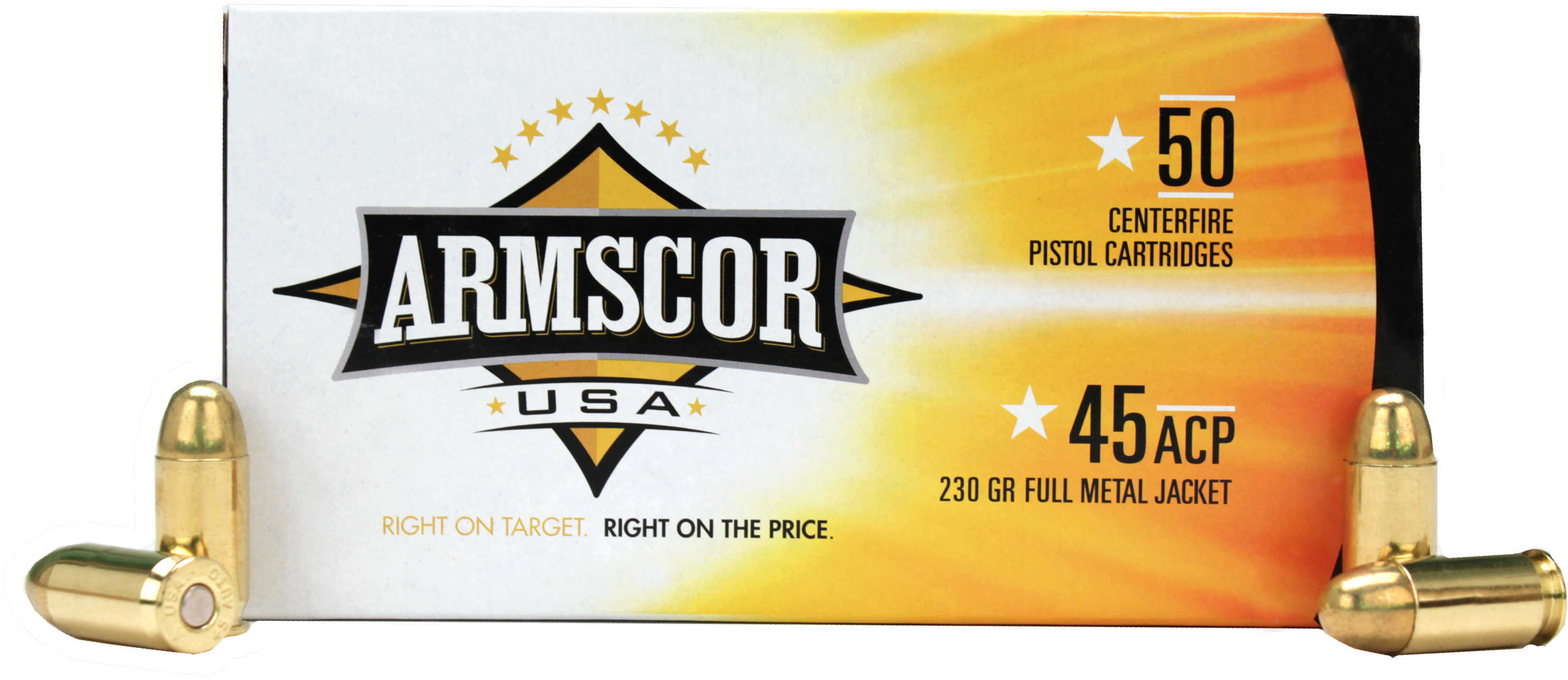 45 ACP 230 Grain Full Metal Jacket 50 Rounds Armscor Ammunition