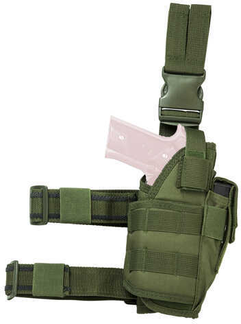 NcStar CVDLHOL2955G Drop Leg Green Pvc Fabric Tactical Most Compact & Full Size Right Hand