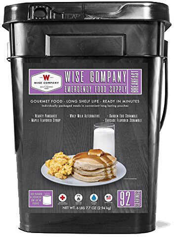 Wise Company 25 Year Shelf Life 92 Servings Bucket Pancake and Milk Breakfast