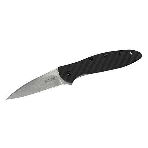 Kershaw 1660CF Leek Knife 3" CPM154 Stainless Steel Black Drop Point Carbon Fiber                                       