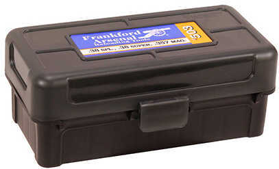 Frankford Arsenal Ammo Box .38S&W/SPC/.357Mg 50 RNDS Black/Smoke Hinge Top