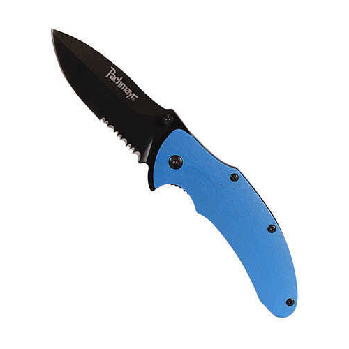 Pachmayr G10 Folding Knife 3" Serrated S/S Blue G10