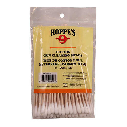 Hoppe'S Cotton Swab 100 Ct Wood Grain 5.9'' Long, Poly Bag