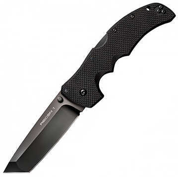 Cold Steel Cs-27BT Recon 1 4" Folding Plain Tanto DLC Coated American S35VN Blade/ Black Textured G10 Handle