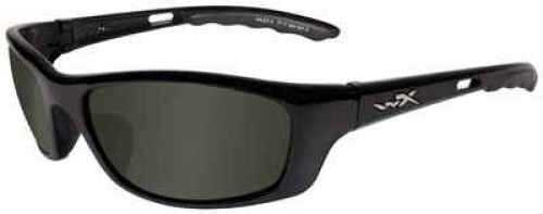 Wiley X P-17 Polarized Sunglasses - Smoke Green Lens - Gloss Black Frame