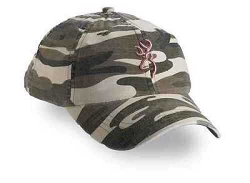 Browning Cap Woodland Camo/Pink Logo