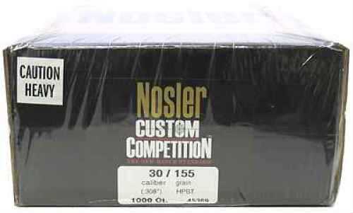 Nosler 30 Caliber .308 Diameter 155 Grain Boat Tail HP 1000 Count