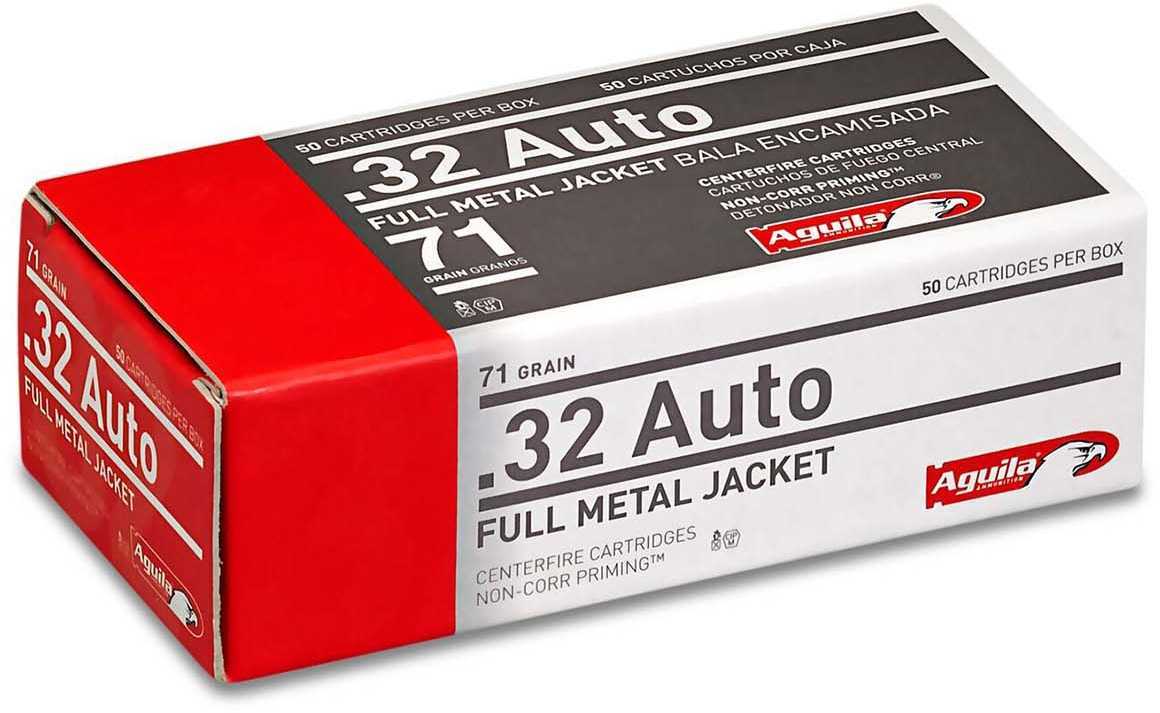 32 ACP 71 Grain Full Metal Jacket 50 Rounds Aguila Ammunition