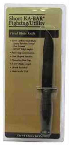 Ka-Bar Black 5" Fixed Straight Clam Knive Md: 4-1256CP-1