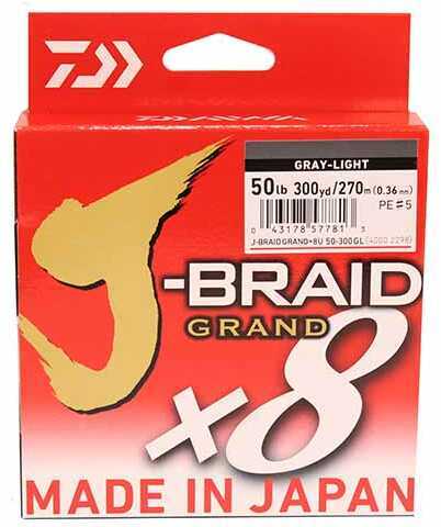 J-BRAID GRAND X8 50lb 300yd GRAY LIGHT Model: JBGD8U50-300GL