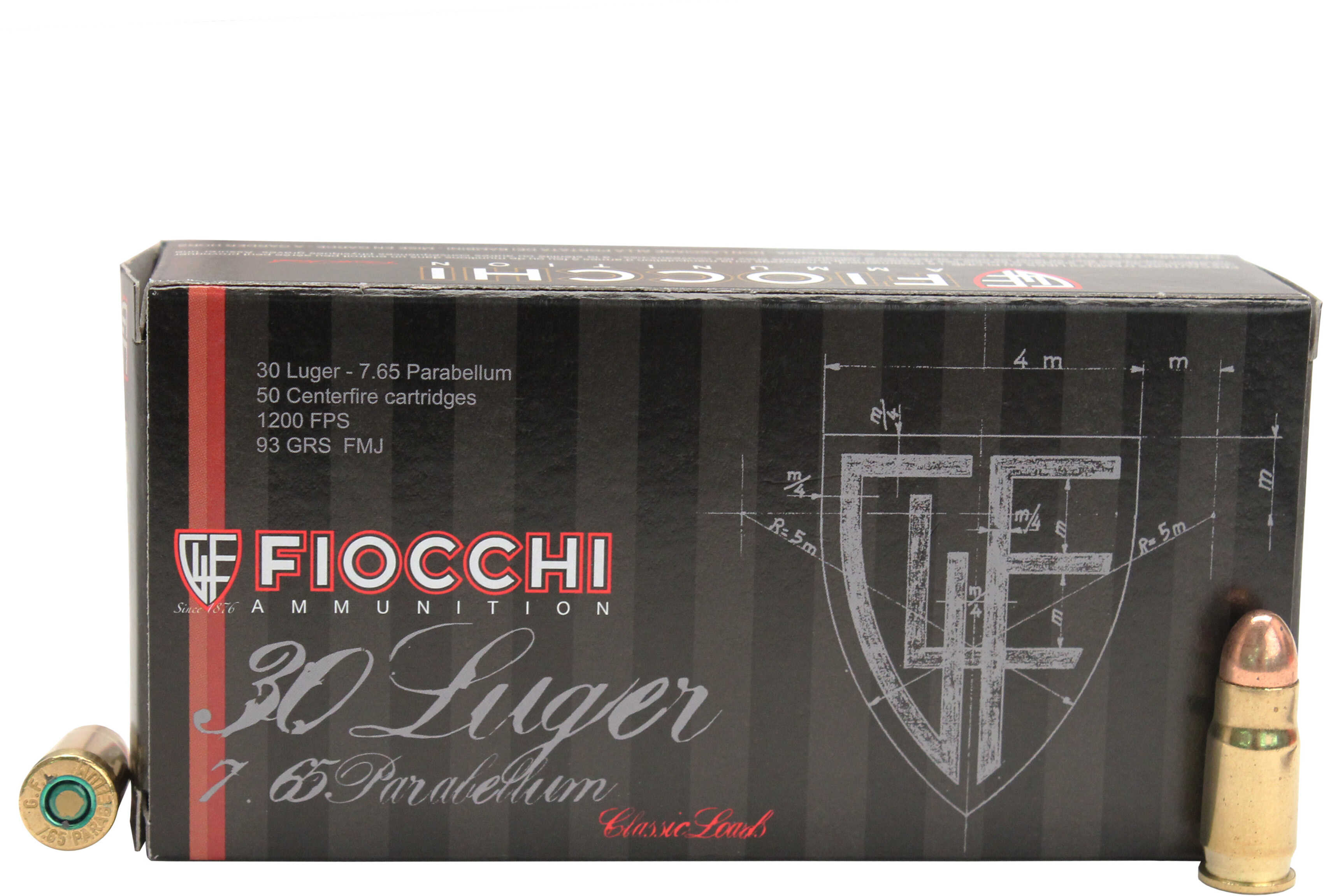 Fiocchi Training Dynamics Centerfire Handgun Ammo 30 Luger 93 gr. FMJ 50 rd. Model: 765A