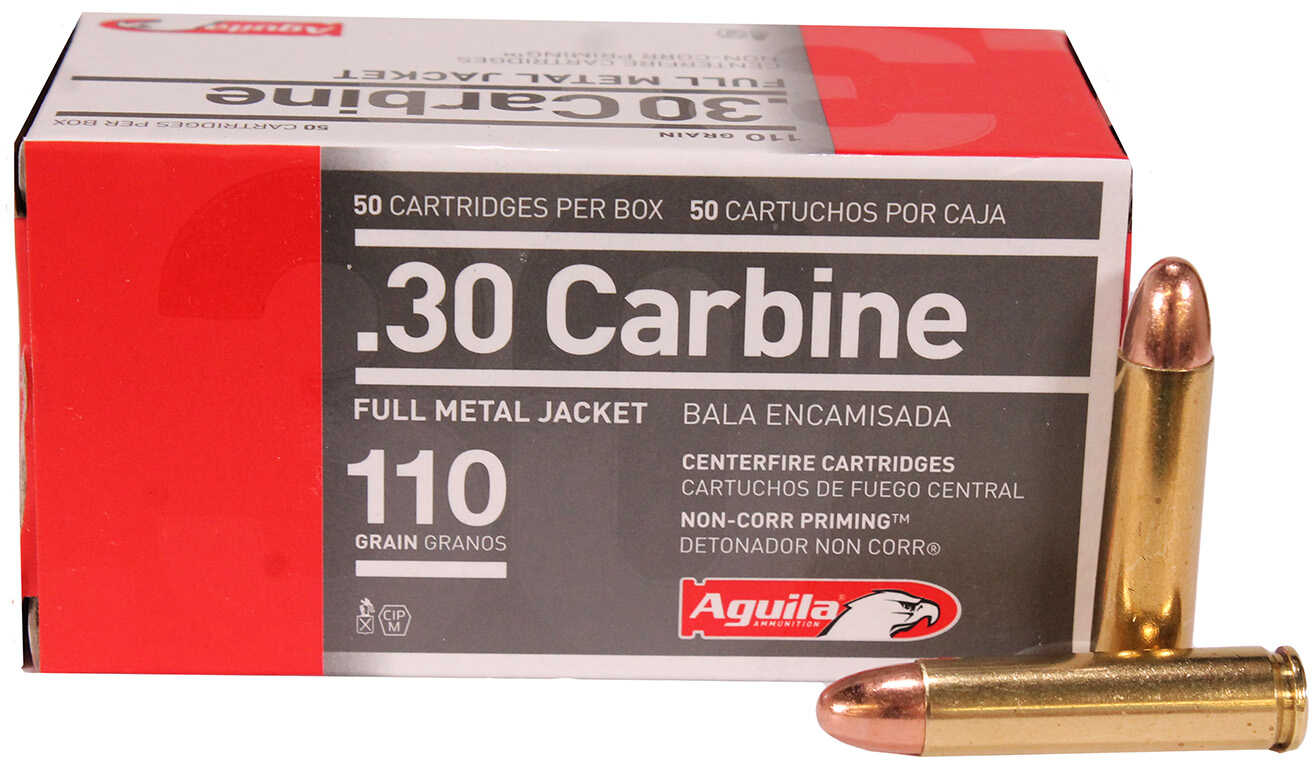 Aguila 30 Carbine 110 gr Full Metal Jacket (FMJ) Ammo 50 Rounds Per Box ...