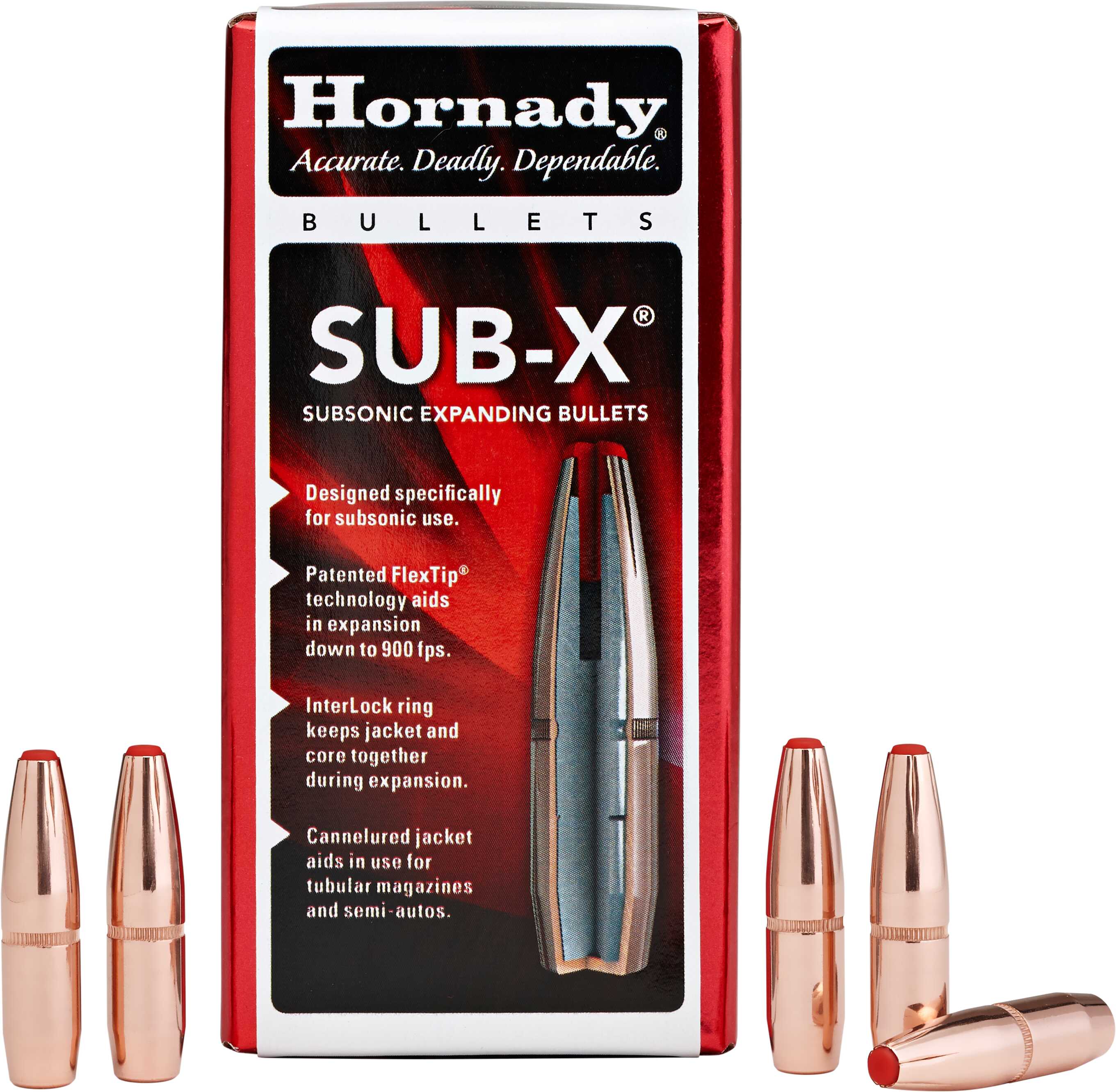 Hornady 30 Caliber .308 Diameter 190 Grain Sub-X 100 Count