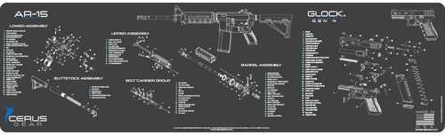 CERUS Gear 3MM PROMATS 14"X48" M1A Springfield Schematic Gray