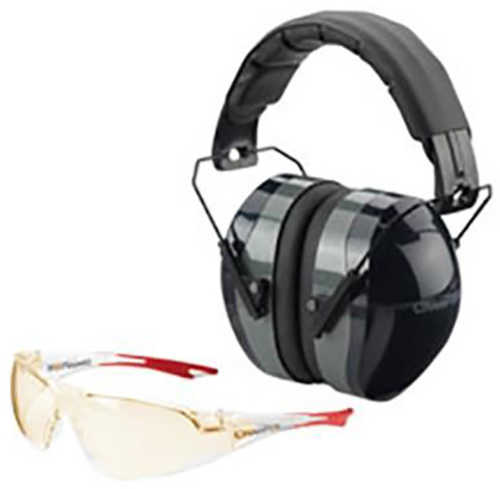 Champion Traps and Targets Eye/Ear Pro CMB Blk PASSVE Muff AMB Lens