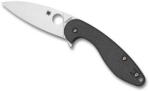 Spyderco Silverax Folder 3.48 in Plain Carbon Fiber G10 Handle