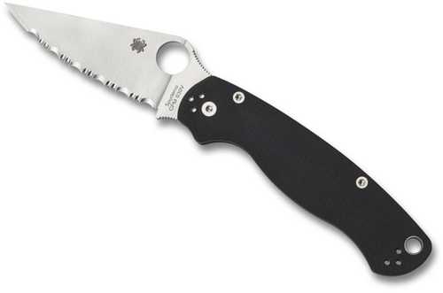 Spyderco Para 2 Folder 3.44 in Serrated Black G-10 Handle Left