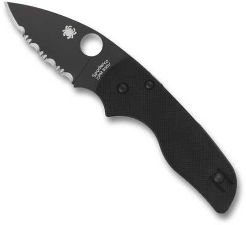 Spyderco Lil Native Folder 2.42 in Black Serrated G-10