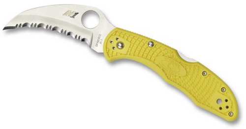 Spyderco Tasman Salt 2 Folder 2.8 in Serrated Yellow FRN Handle