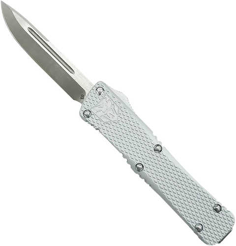 Cobra Tec Knives MKSILMDNS Mini Mamba Knurled D2 2.25" D2 Steel Drop Point Aluminum Silver