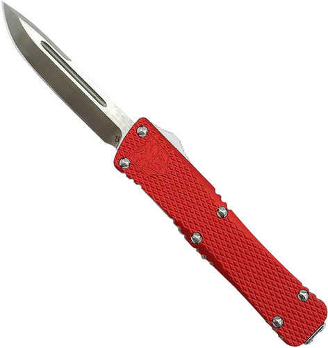 Cobra Tec Knives MKRMDNS Mini Mamba Knurled D2 2.25" D2 Steel Drop Point Aluminum Red