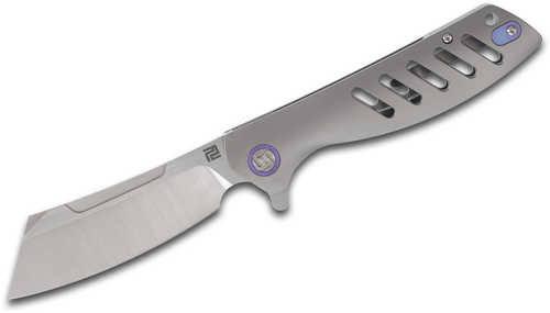 Artisan Tomahawk Folder 3.94in M390 Blade Gray Titanium Handle