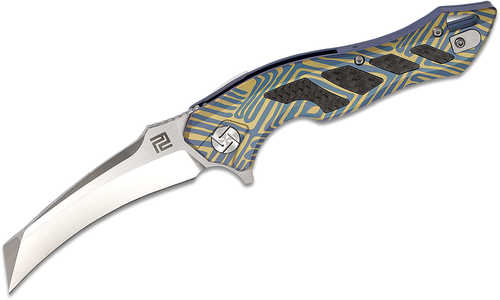 Artisan Eagle Folder 3.46 in Fancy Blue Titanium S35VN