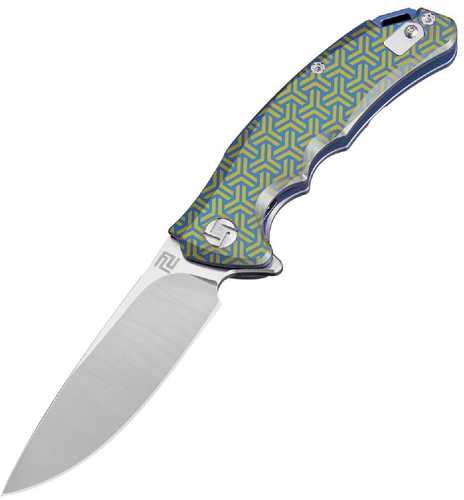 Artisan Tradition Folder 3.27 in Fancy Green Titanium Handle